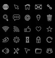 website line icons on black background vector image
