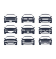 car black silhouette cars front view icon vector image vector image