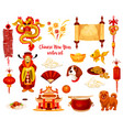 chinese lunar new year holiday icon design vector image