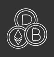 cryptocurrency chalk icon vector image