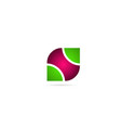 pink green color s letter logo alphabet for icon vector image