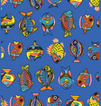 underwater life seamless pattern with fishes vector image vector image