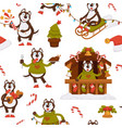 husky character celebrating christmas holidays vector image