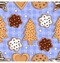 Chocolate cookies pattern cartoon seamless Vector Image