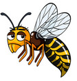 bee with sad face on white background vector image