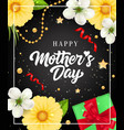 happy mother day lettering in frame with gift vector image