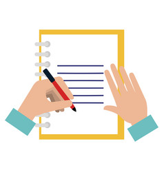 Note book with hand writen Royalty Free Vector Image