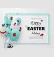 3d paper cur easter holiday design vector image vector image