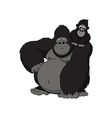 Gorilla bodybuilder strong black monkey with big Vector Image