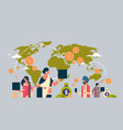 indian people using global payment application vector image vector image