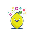 kawaii lemon fruit emoticon cartoon vector image