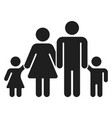 family black icon parents and children together vector image