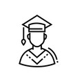 male student - line design single isolated icon vector image