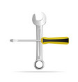 realistic detailed wrench and screwdriver vector image