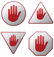 stop hand signs vector image vector image