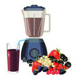 blender and glass of smoothie made healthy vector image vector image