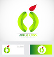 green apple healthy food logo vector image