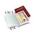 international passport with colombia visa vector image