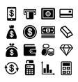 money and bank icon set vector image
