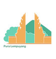 pura lempuyang temple on background vector image