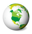 blank political map of north america 3d earth vector image