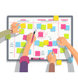developers team planning weekly schedule tasks vector image