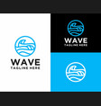 modern line art wave logo vector image vector image