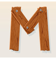 wooden letter m vector image vector image