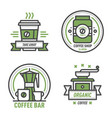 coffee badge logo food design thin line lettering vector image