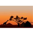 African animals giraffe silhouettes Royalty Free Vector