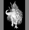 graphic dinosaur and plants vector image