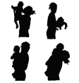 mother holding baby silhouette vector image