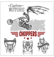 vintage motorcycle labels badges and design vector image