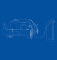 electric vehicle charging station sketch vector image