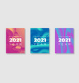 happy new year 2021 greeting poster set vector image vector image