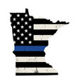 state minnesota police support flag vector image vector image
