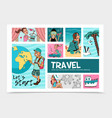 flat summer travel infographic template vector image vector image