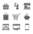online shopping icons set vector image vector image