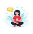 young happy woman using smartphone vector image