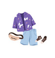 summer outfit set casual unisex apparel garments vector image vector image