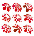 abstract circle logotype set red dotted round vector image
