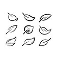 set of stylized leaves nature ecology logo vector image vector image