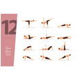 12 yoga poses to lose belly fat vector image