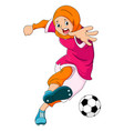 Cartoon boy playing football Royalty Free Vector Image