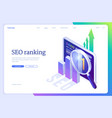 seo ranking isometric landing digital marketing vector image vector image