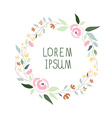 a floral wreath with signature vector image