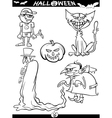 halloween cartoon themes for coloring book vector image