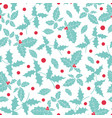 red blue white holly berry holiday vector image