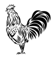 with black rooster silhouette vector image