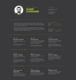 minimalist resume cv template vector image